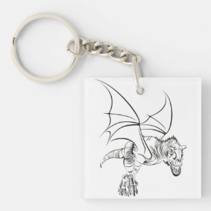 Winged Raptor / Tribal Keychain