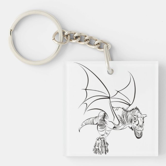 Winged Raptor / Tribal Keychain (Front)