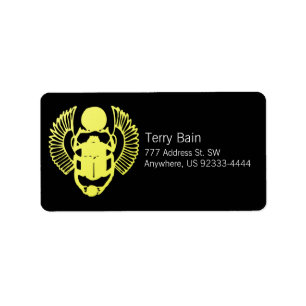 Winged Scarab Label