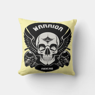 Winged Skull Artwork Throw Pillow