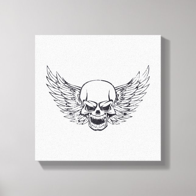 Winged Skull Canvas Print (Front)