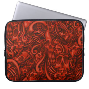 Winged Skull Gothic Illustration Laptop Sleeve