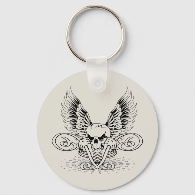 Winged Skull Keychain (Front)