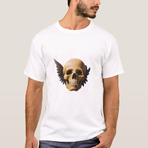 Winged Skull Symbolizing Mortality and Freedom T-Shirt