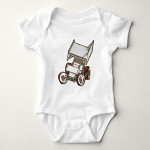 Winged Sprint Car White Coloured Baby Bodysuit