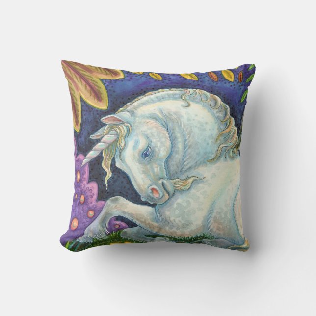 Winged Unicorn Flying Horse Fantasy THROW PILLOW (Front)