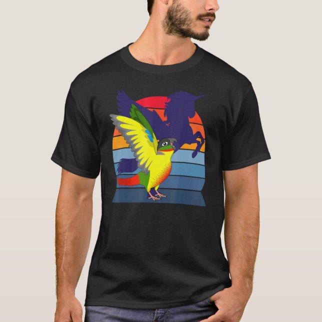 Winged Unicorn I Screaming Yellow sided Green Chee T-Shirt (Front)