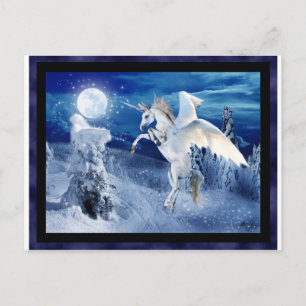 Winged Unicorn Pegasus Moon Horse Snows Tir'Rielle Postcard