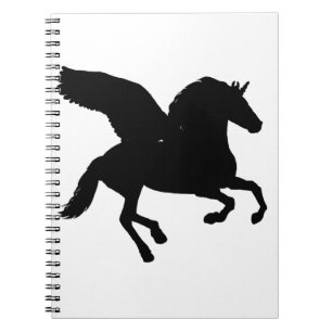 Winged Unicorn Silhouette Notebook