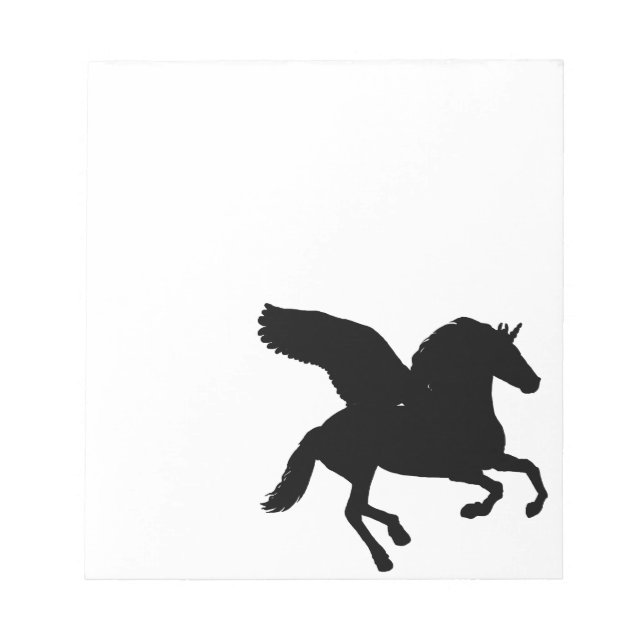 Winged Unicorn Silhouette Notepad (Front)