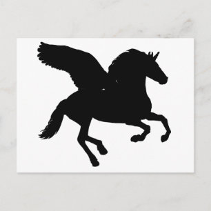 Winged Unicorn Silhouette Postcard