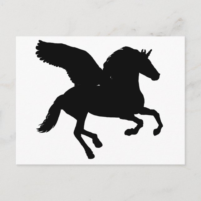 Winged Unicorn Silhouette Postcard (Front)