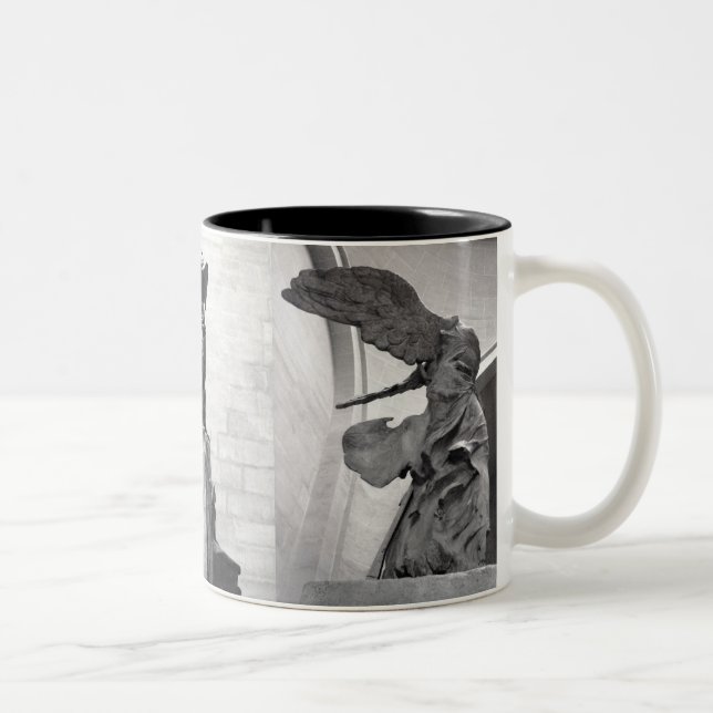 Winged Victory of Samothrace Nike Greek Sculpture Two-Tone Coffee Mug (Right)