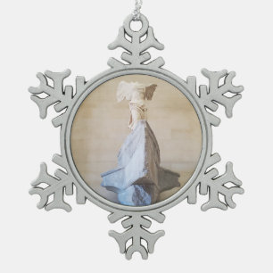 Winged Victory of Samothrace Souvenir Snowflake Pewter Christmas Ornament