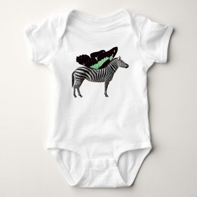 Winged Zebra Baby Bodysuit (Front)