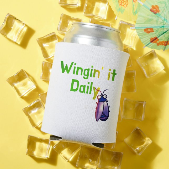 Wingin It Daily Funny Bug Humour Can Cooler (In Situ Summer)