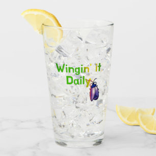 Wingin It Daily Funny Bug Humour Glass