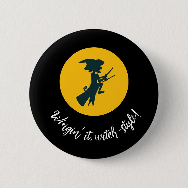 Wingin 'it, witch-style - buttons (Front)
