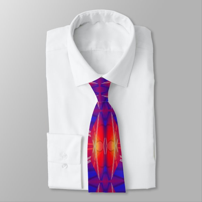 Winging It Neon Layered Abstract Design  Tie (Tied)