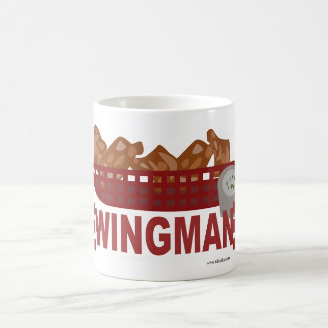 Wingman Military Look Chicken Slogan Coffee Mug (Center)