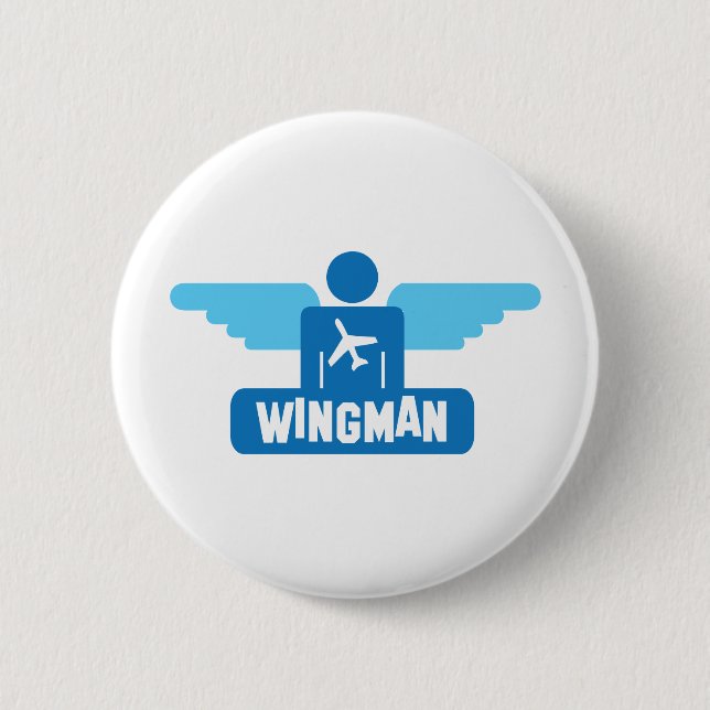 wingman pilot design 2 inch round button (Front)