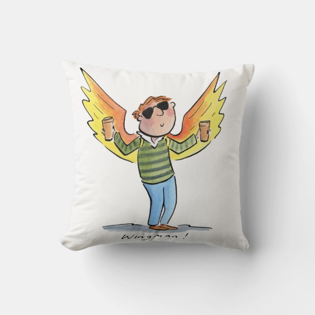 Wingman Throw Pillow (Front)
