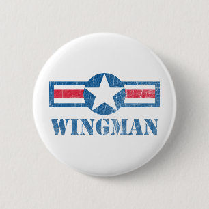 Wingman Vintage 2 Inch Round Button