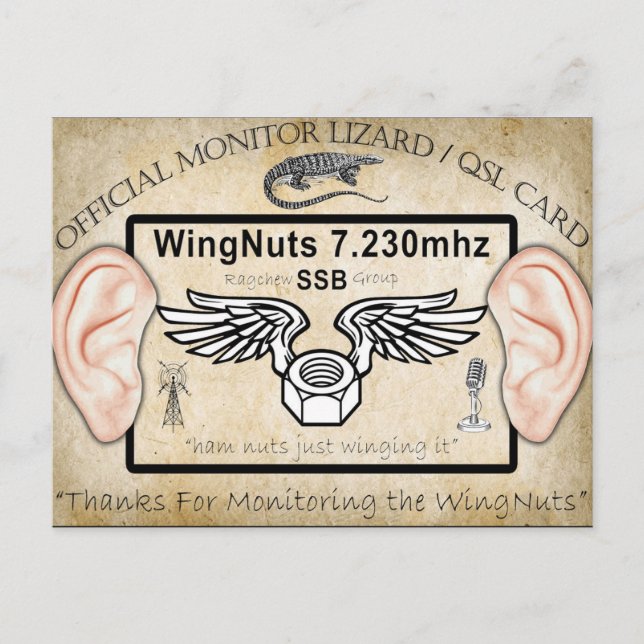 WingNuts 7.230 QSL CARD: Standard Postcard (Front)
