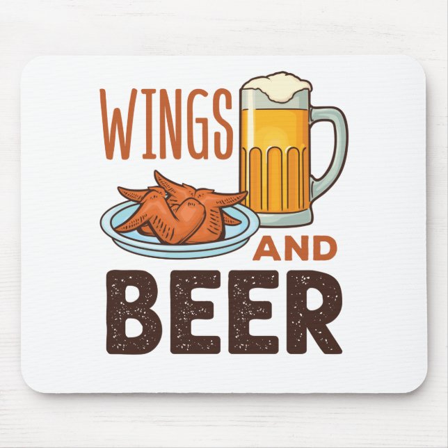 Wings and Beer Chicken Wings Drinking Mouse Pad (Front)