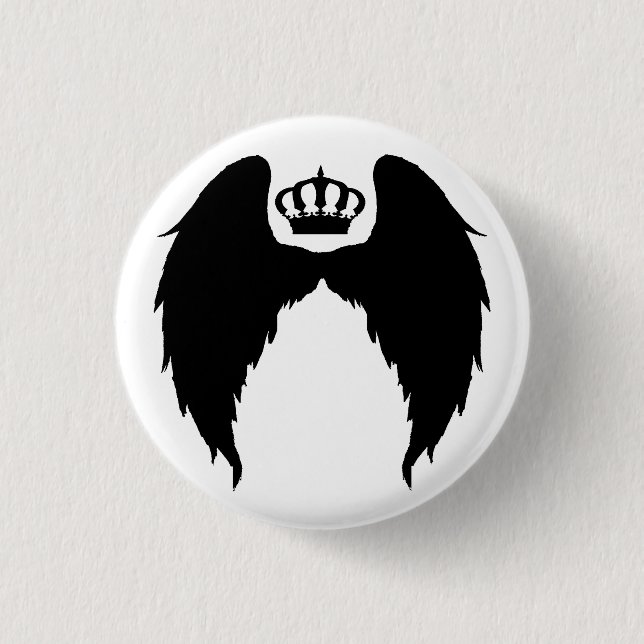 Wings and Crown Flair 1 Inch Round Button (Front)