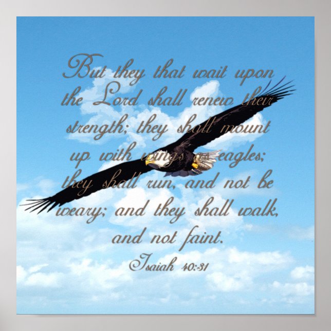 Wings as Eagles, Isaiah 40:31 Christian Bible Poster (Front)