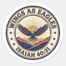 Wings as Eagles Isaiah 40:31 Vintage Bible Stamp