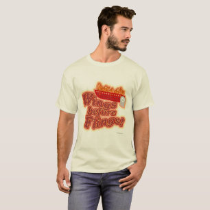 Wings before Flings Chicken Fun Humour Slogan T-Shirt
