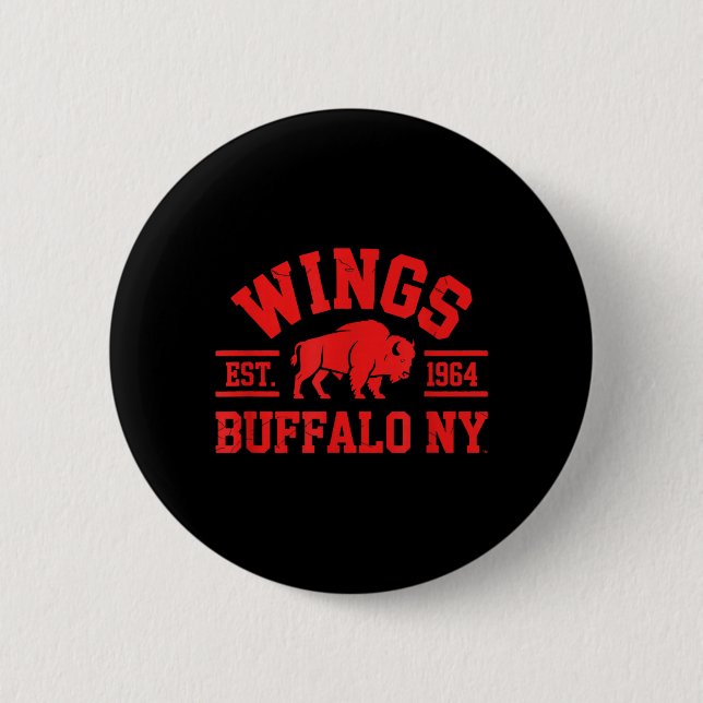 Wings Est 1964 Buffalo NY 2 Inch Round Button (Front)