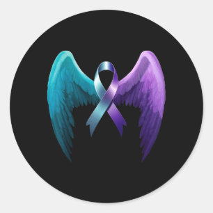 Wings For Prevention Awareness Mental Health Classic Round Sticker