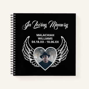 Wings In Loving Memory Funeral Condolence Book