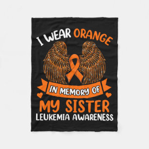 Wings Leukaemia Shirt Wear Orange In Memory Of Fleece Blanket