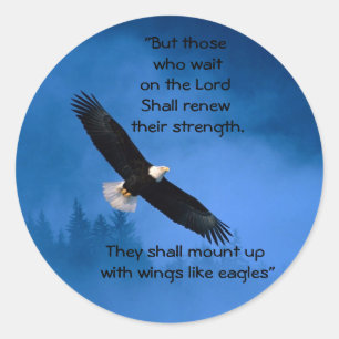Wings Like Eagles Inspirational Classic Round Sticker