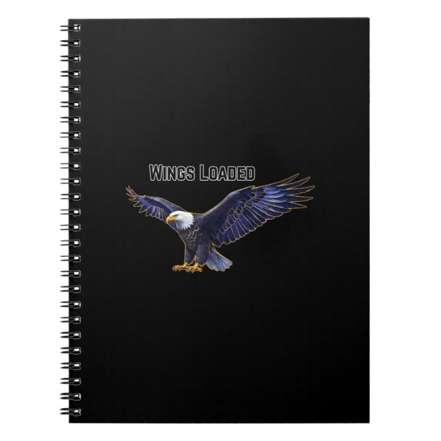 Wings Loaded – Powerful Eagle Graphic Notebook (Front)