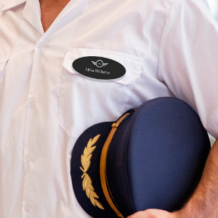 Wings Logo Theme Pilot Name Tag