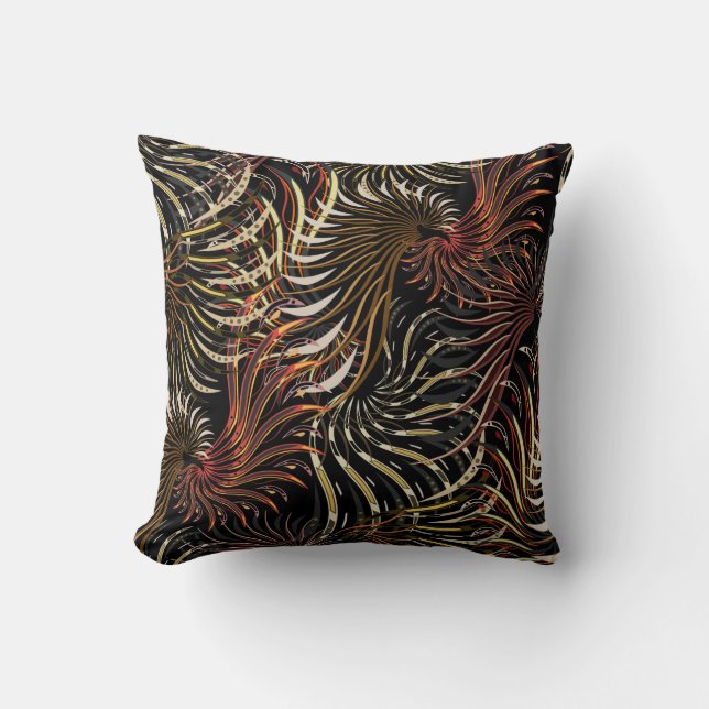 Wings - Modern - Abstract - brown Throw Pillow (Front)