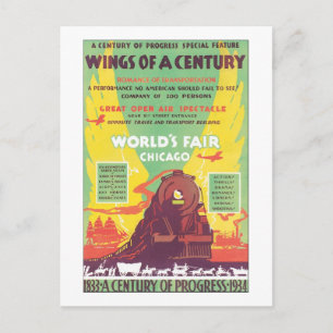 Wings of a Century World's Fair Chicago Postcard