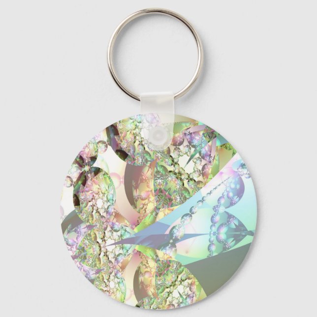 Wings of Angels – Celestite & Amethyst Crystals Keychain (Front)