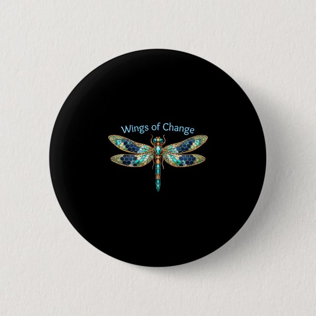 Wings of Change 2 Inch Round Button (Front)