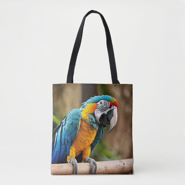 Wings of Colour: The Macaw Tote Bag (Front)