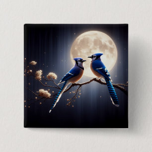 Wings of Courage – Vibrant Bluejays 2 Inch Square Button