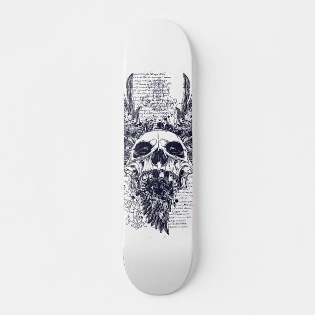 Wings Of Death Skateboard Tattoo Design (Front)