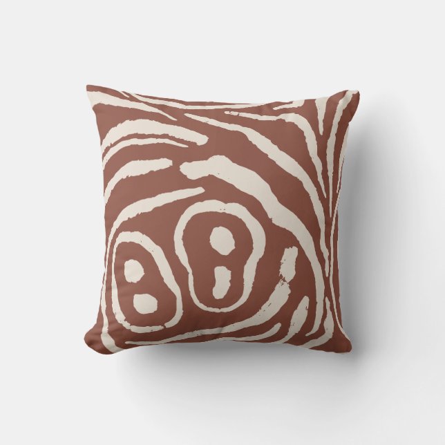 Wings of Echo Rust Clay Pale Sand Throw Pillow (Front)