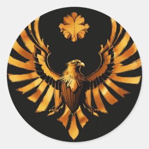 "Wings of Elegance: Golden Eagle Classic Ro Classic Round Sticker