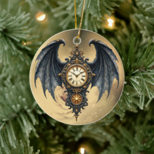 Wings of Eternity – The Timeless Guardian. Ceramic Ornament